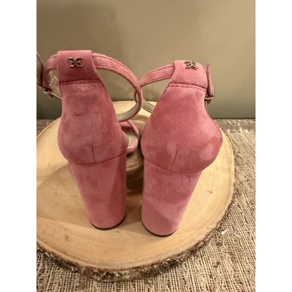Sam Edelman‎ Womens Yaro Ankle Strap Pink Rose Suede Block Heel Sandal Sz-9 - Picture 9 of 11